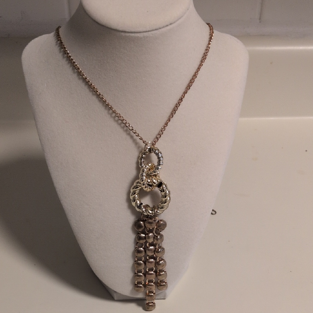 Chic Gold Ring And Tassel Gold Chain Necklace